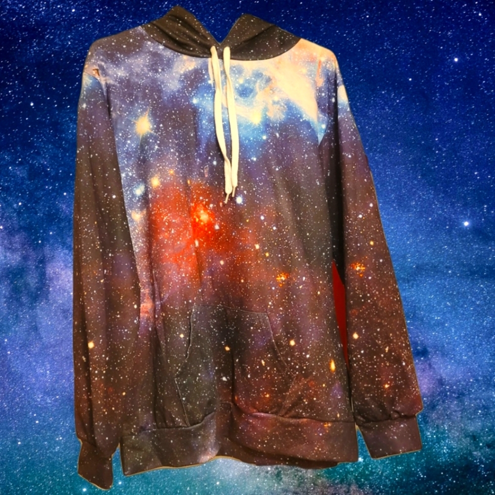 🪐Space 🌌 Nebula Hoodie Pullover Sweater with Pocket Unisex L/XL
